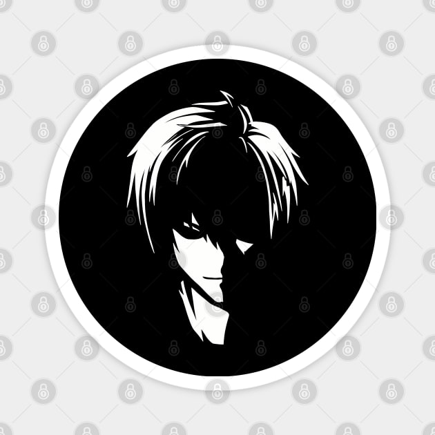 The Misfit of Demon King Academy II Maou Gakuin no Futekigousha Cool Black and White Silhouette Anime Characters : Anos Voldigoad (Transparent) Magnet by Animangapoi